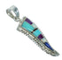 Multicolor Inlay And Sterling Silver Southwest Slide Pendant WX63740