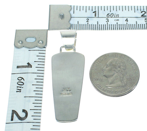 Southwest Multicolor Inlay And Genuine Sterling Silver Slide Pendant WX63746