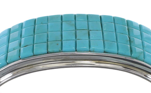 Southwest Authentic Sterling Silver Turquoise Cuff Bracelet VX63709