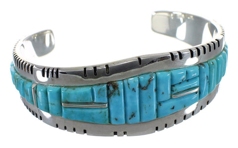 Authentic Sterling Silver Turquoise Substantial Cuff Bracelet VX63727