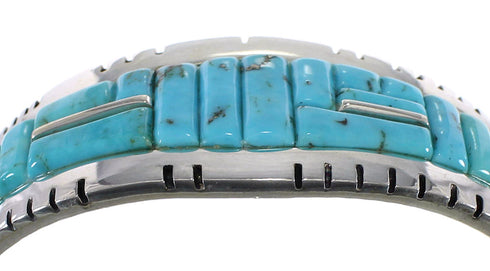 Authentic Sterling Silver Turquoise Substantial Cuff Bracelet VX63727