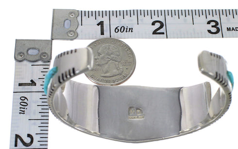 Authentic Sterling Silver Turquoise Substantial Cuff Bracelet VX63727