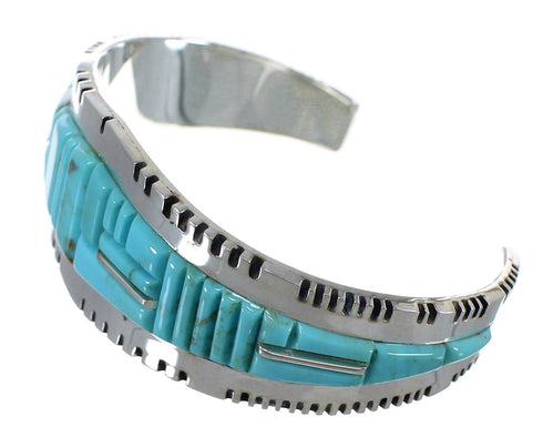 Genuine Sterling Silver Turquoise Sturdy Cuff Bracelet VX63730