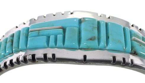 Genuine Sterling Silver Turquoise Sturdy Cuff Bracelet VX63730