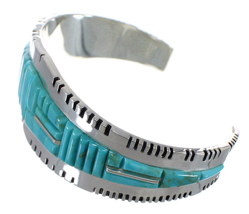 Authentic Sterling Silver Turquoise Sturdy Cuff Bracelet VX63739