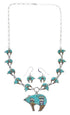 Mesa Design Sterling Silver Multicolor Bear Link Necklace Set WX71711