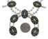 Southwest Multicolor Needlepoint Silver Squash Blossom Necklace Set WX71808