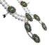 Southwest Multicolor Needlepoint Silver Squash Blossom Necklace Set WX71808