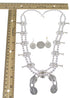 Southwest Multicolor Needlepoint Silver Squash Blossom Necklace Set WX71808