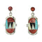Southwest Silver Multicolor Inlay Post Dangle Earrings MX64416