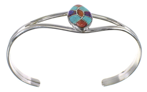 Sterling Silver Multicolor Southwest Cuff Bracelet VX63841