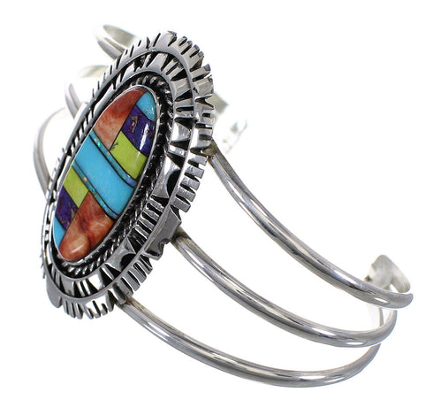 Multicolor Genuine Sterling Silver Cuff Bracelet VX63858