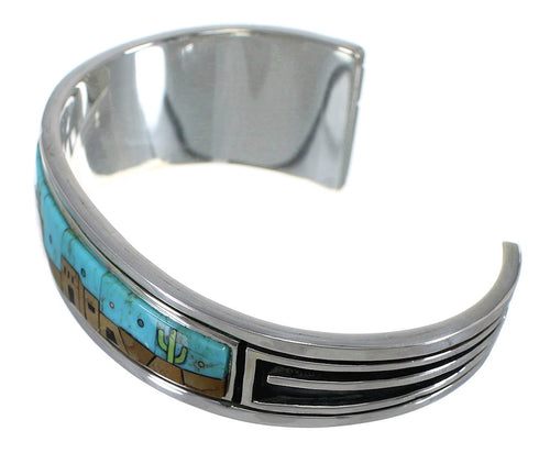 Multicolor Native American Design Feather Cuff Bracelet VX63915