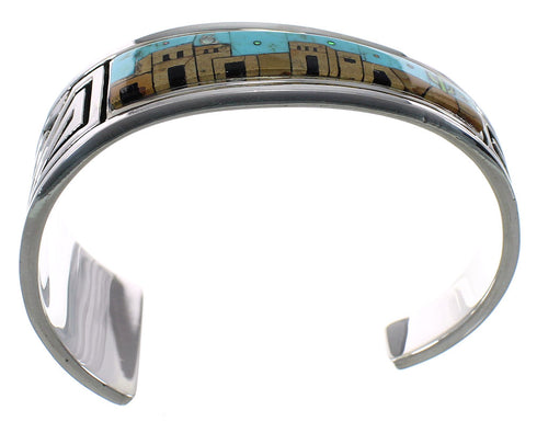 Multicolor Native American Design Feather Cuff Bracelet VX63915