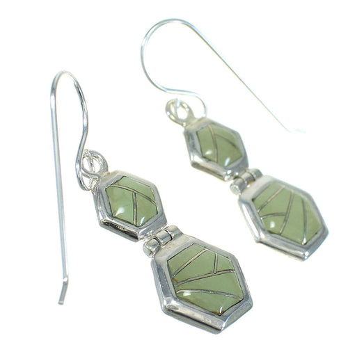 Turquoise Sterling Silver Southwest Hook Dangle Earrings AX78554
