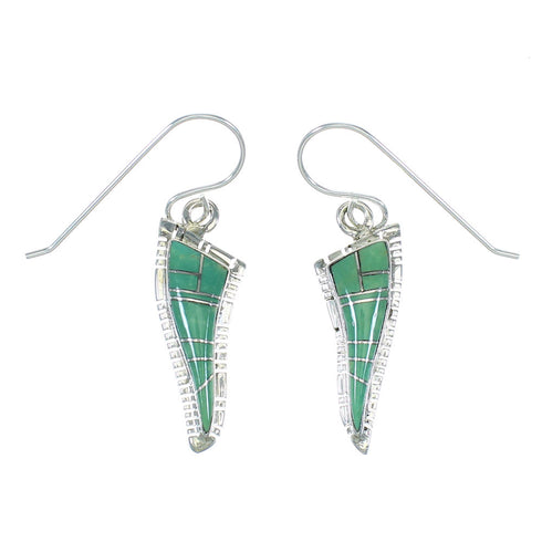 Turquoise Genuine Sterling Silver Hook Dangle Earrings AX78587