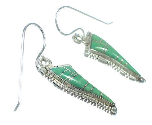 Turquoise Genuine Sterling Silver Hook Dangle Earrings AX78587