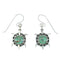 Turquoise Sterling Silver Turtle Hook Dangle Earrings AX78596