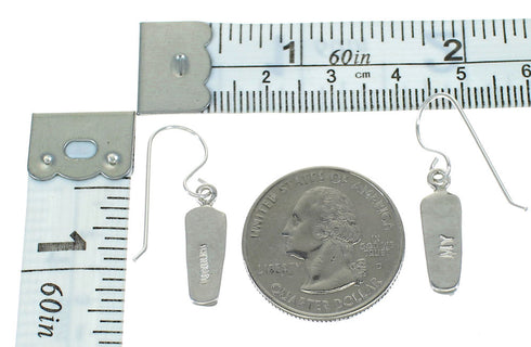 Southwestern Turquoise Inlay Sterling Silver Hook Dangle Earrings AX78618