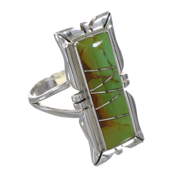 Southwestern Sterling Silver Turquoise Ring Size 5-1/2 YX79974