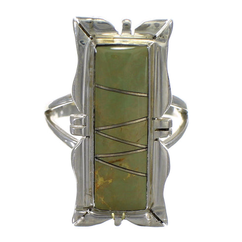 Southwest Turquoise Silver Ring Size 4-1/2 YX79979