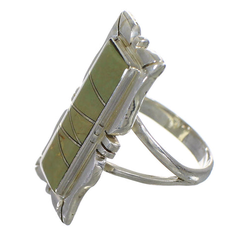 Southwest Turquoise Silver Ring Size 4-1/2 YX79979