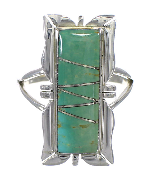 Southwestern Turquoise Sterling Silver Ring Size 6-1/2 YX79982