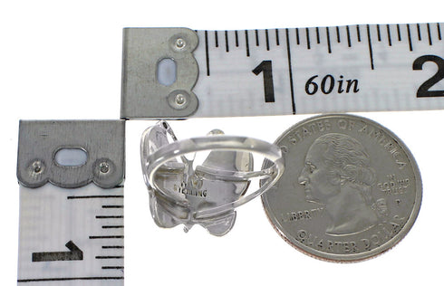 Turquoise And Sterling Silver Southwest Butterfly Ring Size 6-1/4 YX80146