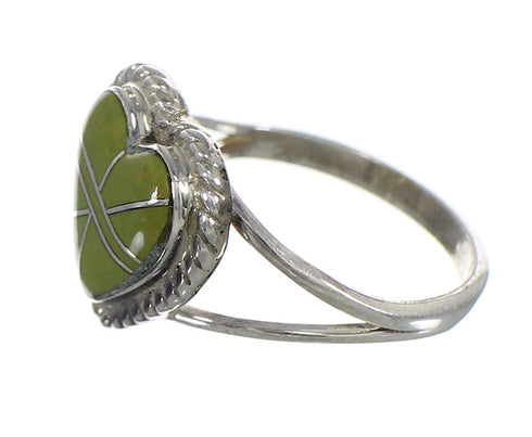 Southwestern Sterling Silver Turquoise Heart Ring Size 6 YX80227