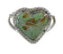 Southwestern Sterling Silver And Turquoise Heart Ring Size 4-1/2 YX80234