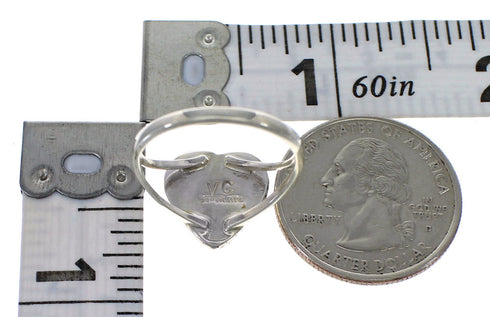 Southwest Turquoise Sterling Silver Heart Ring Size 5-1/2 YX80239