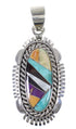 Southwest Genuine Sterling Silver And Multicolor Inlay Pendant VX64490