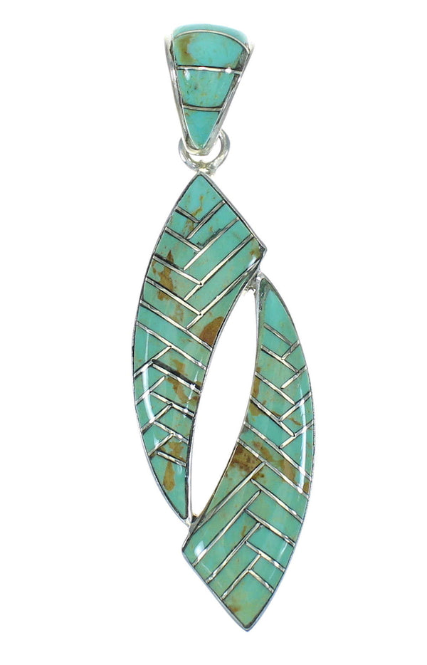 Turquoise Inlay Sterling Silver Pendant MX65163