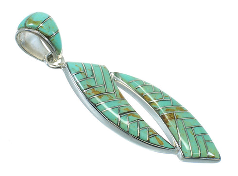 Turquoise Inlay Sterling Silver Pendant MX65163