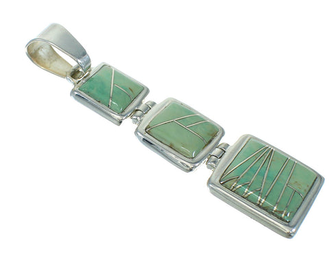 Genuine Sterling Silver And Turquoise Southwest Pendant MX65238