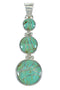 Authentic Sterling Silver Turquoise Inlay Southwest Pendant MX65264
