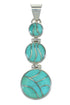 Southwest Turquoise Inlay Authentic Sterling Silver Jewelry Pendant MX65269