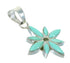 Sterling Silver Flower Turquoise Inlay Pendant MX65361