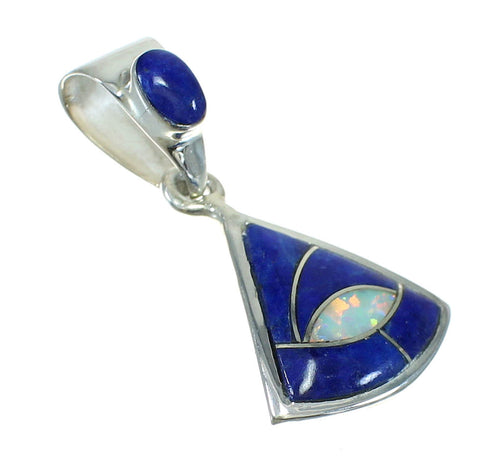 Opal And Lapis Inlay Sterling Silver Pendant MX64107