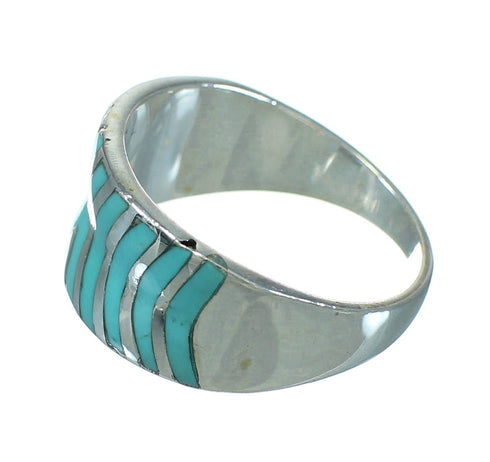 Turquoise And Silver Southwestern Ring Size 5-1/4 YX79238