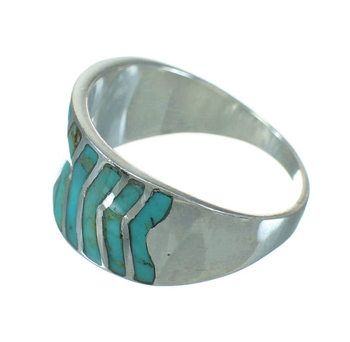 Southwest Turquoise Sterling Silver Ring Size 7-1/2 YX79257
