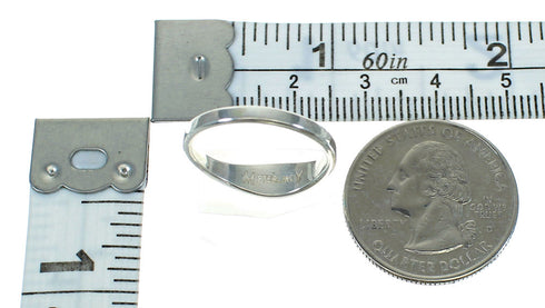 Silver Southwestern Turquoise Inlay Ring Size 5-3/4 WX79472