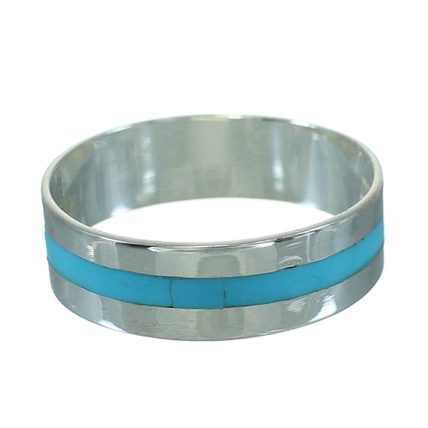 Southwestern Sterling Silver And Turquoise Ring Size 5-1/2 WX79574