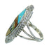 Silver Multicolor Native American Pueblo Design Southwest Ring Size 7 AX79274