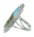Silver Multicolor Inlay Native American Pueblo Design Ring Size 7-1/2 AX79842