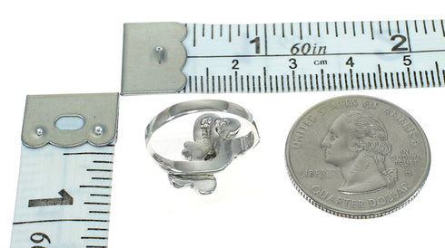 Multicolor Inlay Silver Dragonfly Ring Size 7-1/2 AX79308