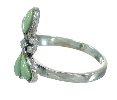 Turquoise Inlay Southwestern Silver Dragonfly Ring Size 5-3/4 AX79465