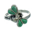 Turquoise Inlay Southwestern Silver Dragonfly Jewelry Ring Size 8 AX79483