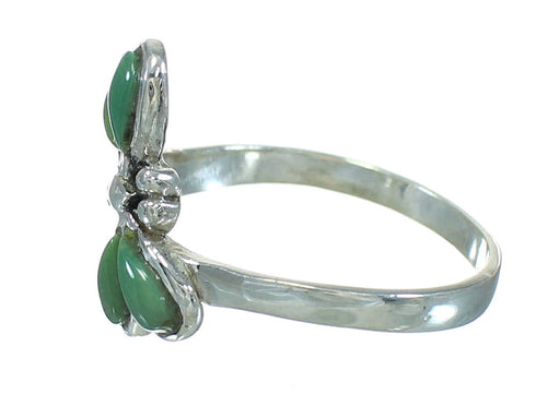 Turquoise Southwestern Silver Dragonfly Ring Size 8-1/2 AX79498