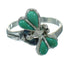 Turquoise Inlay Silver Southwestern Dragonfly Ring Size 7-3/4 AX79500